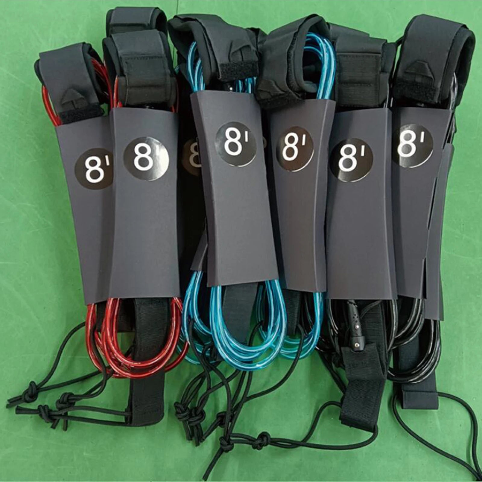 6/7/8/9/10ft Surfboard Leash Surfing Leash Paddleboard Ankle Strap Cuff Cord Elastic Cord Secure Tether Rope for Water Sports