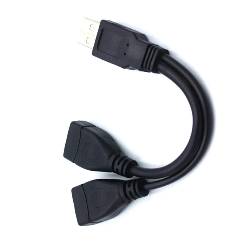 USB 2.0 Splitter Y Cable 1 Male to 2 Female Extension Cord Power Adapter Converter for PC Car Data Transmission Charging Cable
