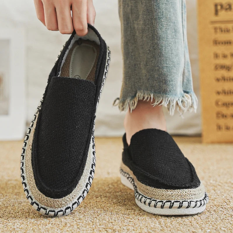 Espadrilles Shoes for Men Man Sneakers Summer Non-Leather Casual Shoes Fashion Footwear Men Male Classics Designer Linen Leisure