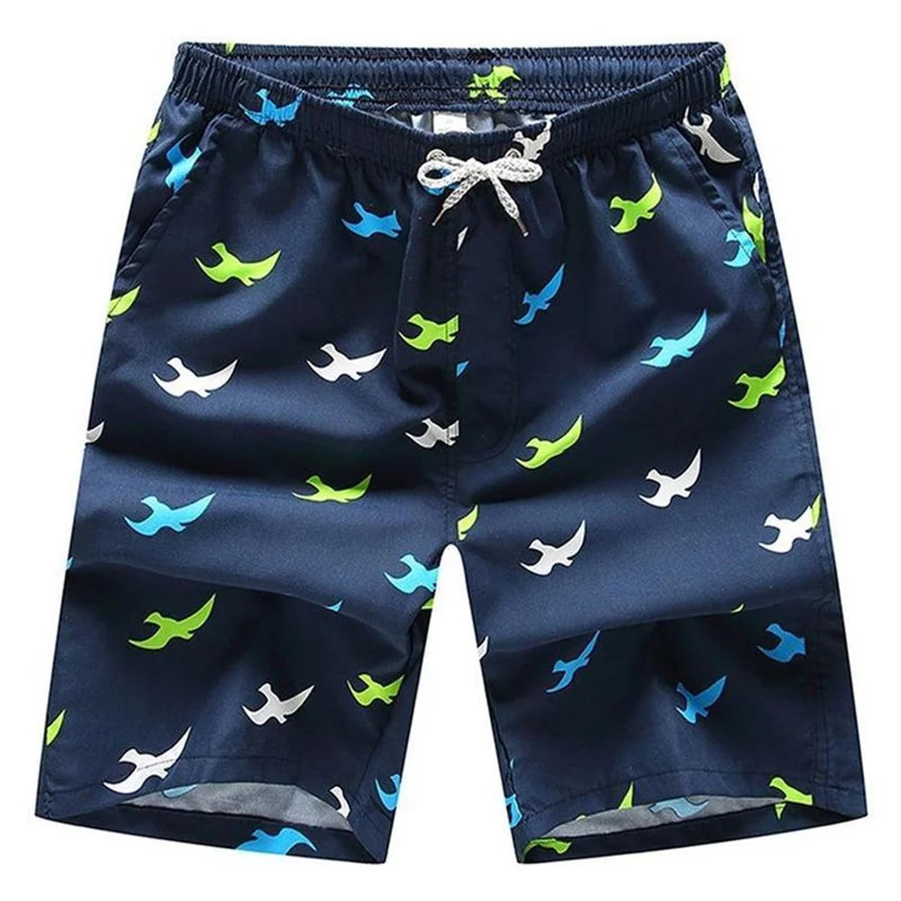 New Men's Swim Beach Shorts Summer Large Size Quick Dry Board Shorts Fashion Casual Drawstring Short Pants Hawaii Surf Shorts
