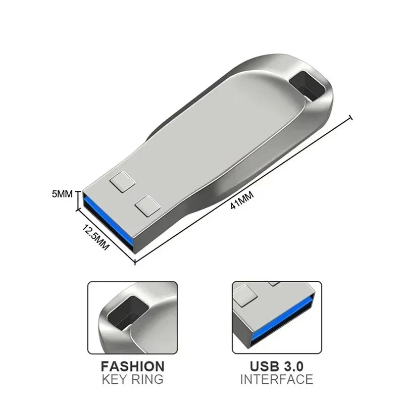 New Flash Drives 2TB Usb 3.0 Mini High Speed ​​Metal Pendrive 1TB 512GB Stick Drive Waterproof Memoria Storage U Disk 2026