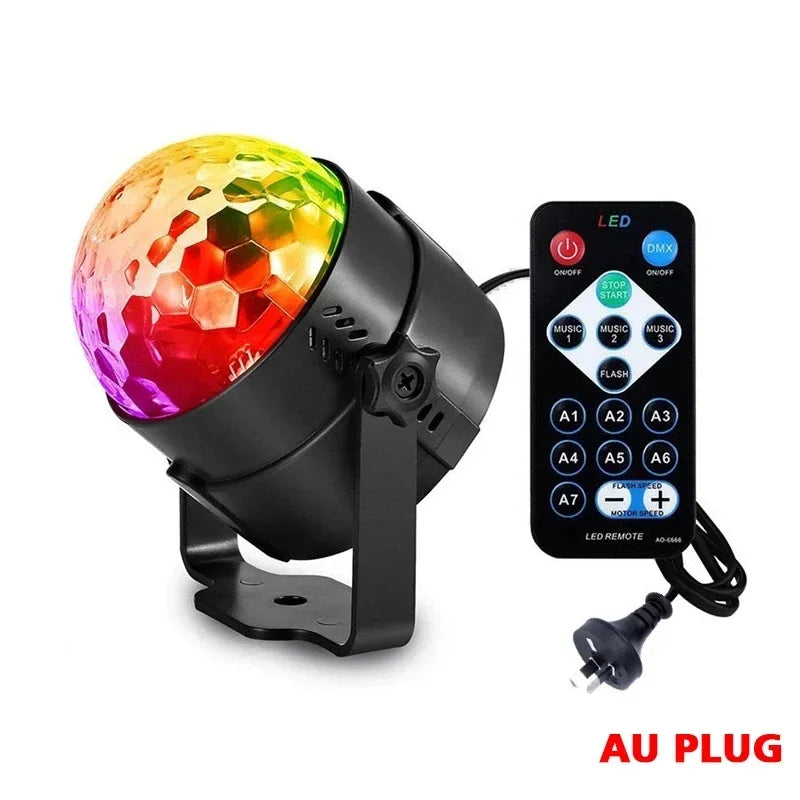 DJ Colorful Strobe Light  Activated Stage with Remote Control Disco Ball Lamps for Home Room Parties Kids Birthday Wedding Bar