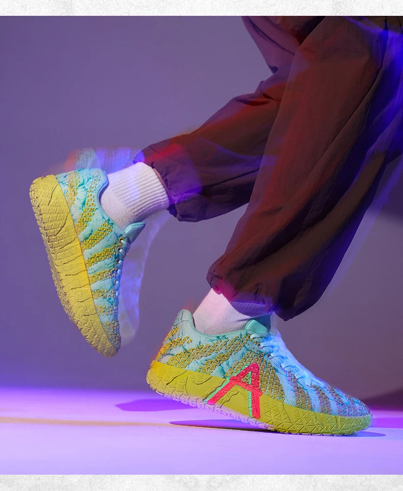 Sports and leisure shoes, men's shoes, marathon oversized air cushioned shoes, fly woven all season rubber, wear-resistant, anti