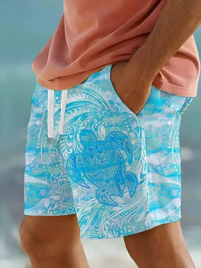 Sea Turtles Beach Shorts Animal 3D Print Men's Oversized Surfing Board Sports Pants Swimwear Swimsuits Swim Trunks Kids Clothing