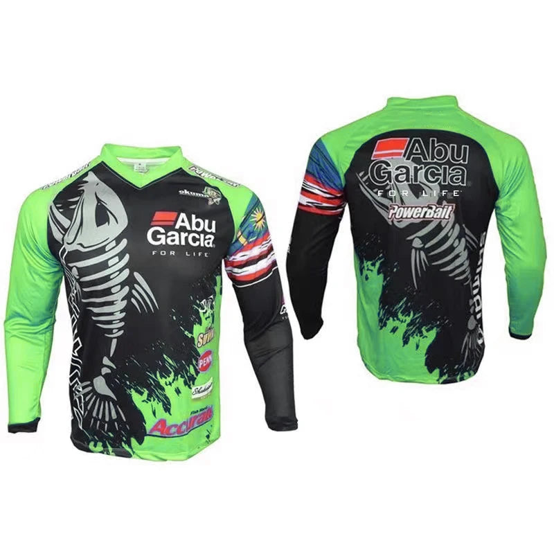 2026 Fishing Suit Summer Surf Long-sleeved Quick-drying Fish Head Casual Shirt Outdoor Running Mountain Bike Jersey
