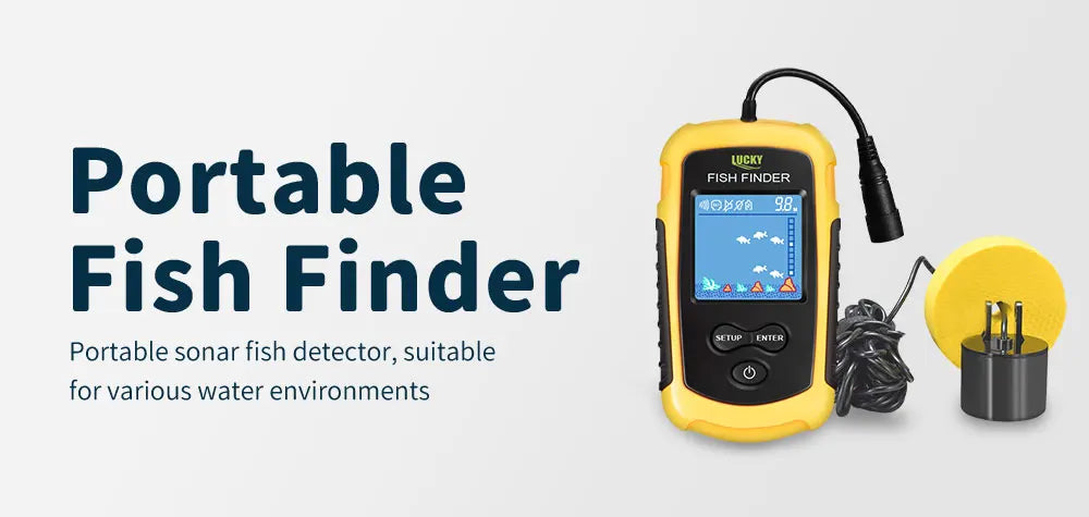 Portable Sonar Fish Detector FFC1108-1 - 100M Alarm 45° Coverage for Lake and Sea