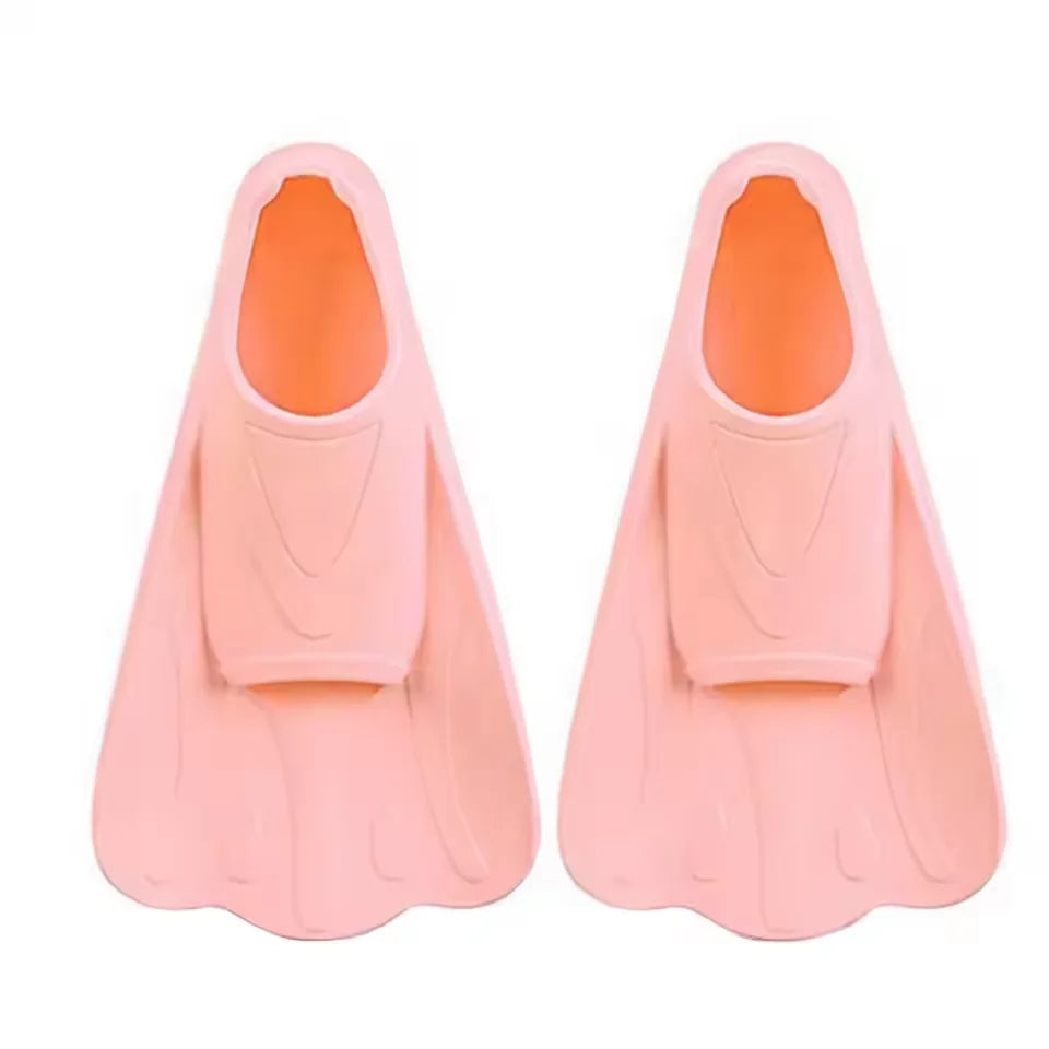 1 Pair Swim Fins Comfortable Non-slip Professional Auxiliary Training Silicone Short Swimming Training Flippers Water Sports