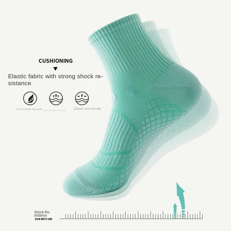 Sports socks, women's running tube, breathable yoga, skipping rope, quick drying short socks, anti odor and sweat absorbing for