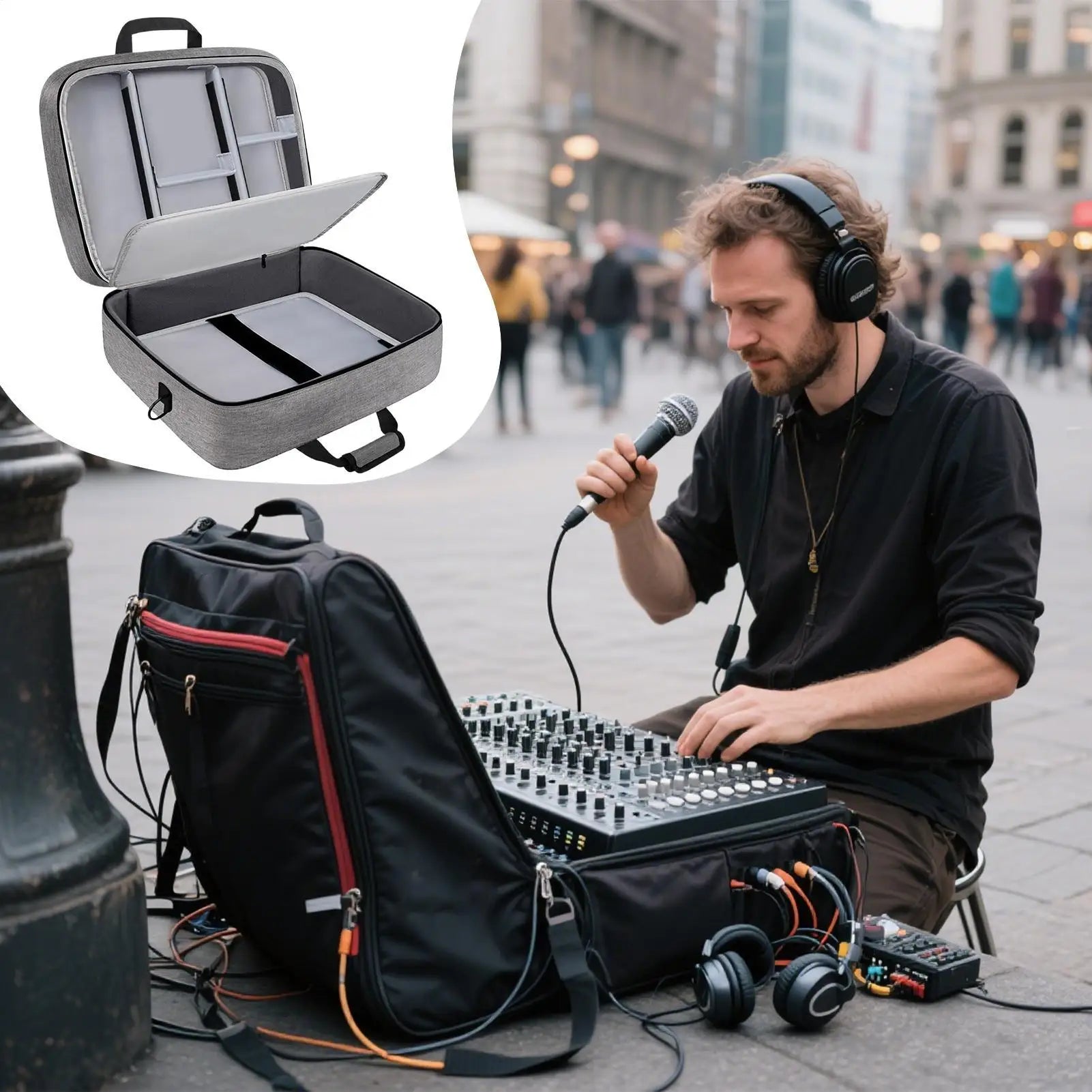 Portable DJ Controller Padded Storage Bags Dustproof Turntables Protective Case Scratch-resistant Sound Instrument Accessories