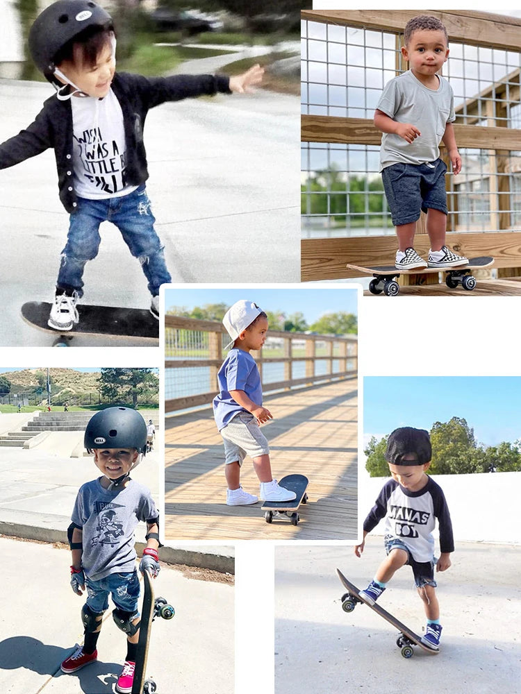 56cm Mini Skateboard Portable Maple Longboard Cartoon Wear-resistant Children Beginner Skateboard Scooter Toy Teenager Gift