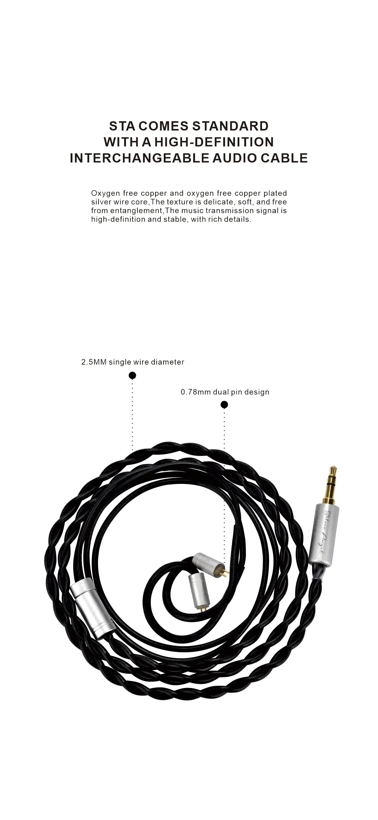 EarAcoustic Audio STA-Hi End IEM Wired HiFi in-ear Earphones 10mm Dual-Magnet Beryllium Driver &amp; 6mm Composite Diaphragm Monitor