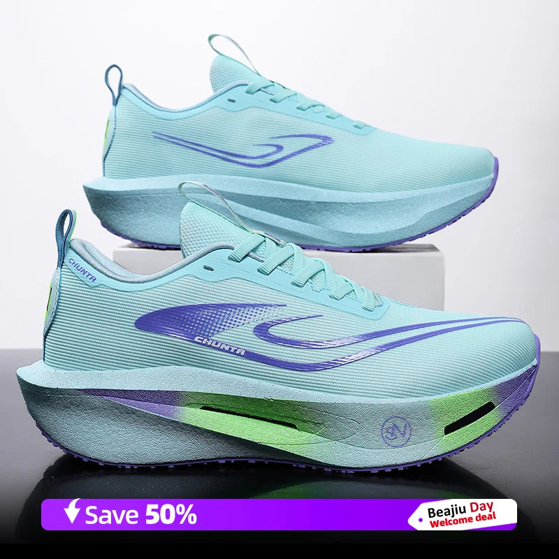  Running Shoes Men Carbon Plate Speciality Marathon Sports Breathable Lightweight Women's Comfortable Chunta Leisure Sneakers