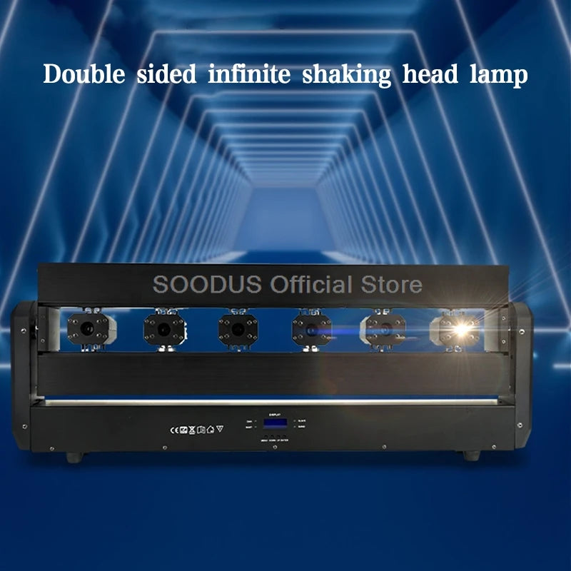 Dj Light LED Beam Moving Head Light DMX512 6 heads Laser Strobe Voice Control RGB For Stage DJ Disco Nightclub KTV Stage Effect