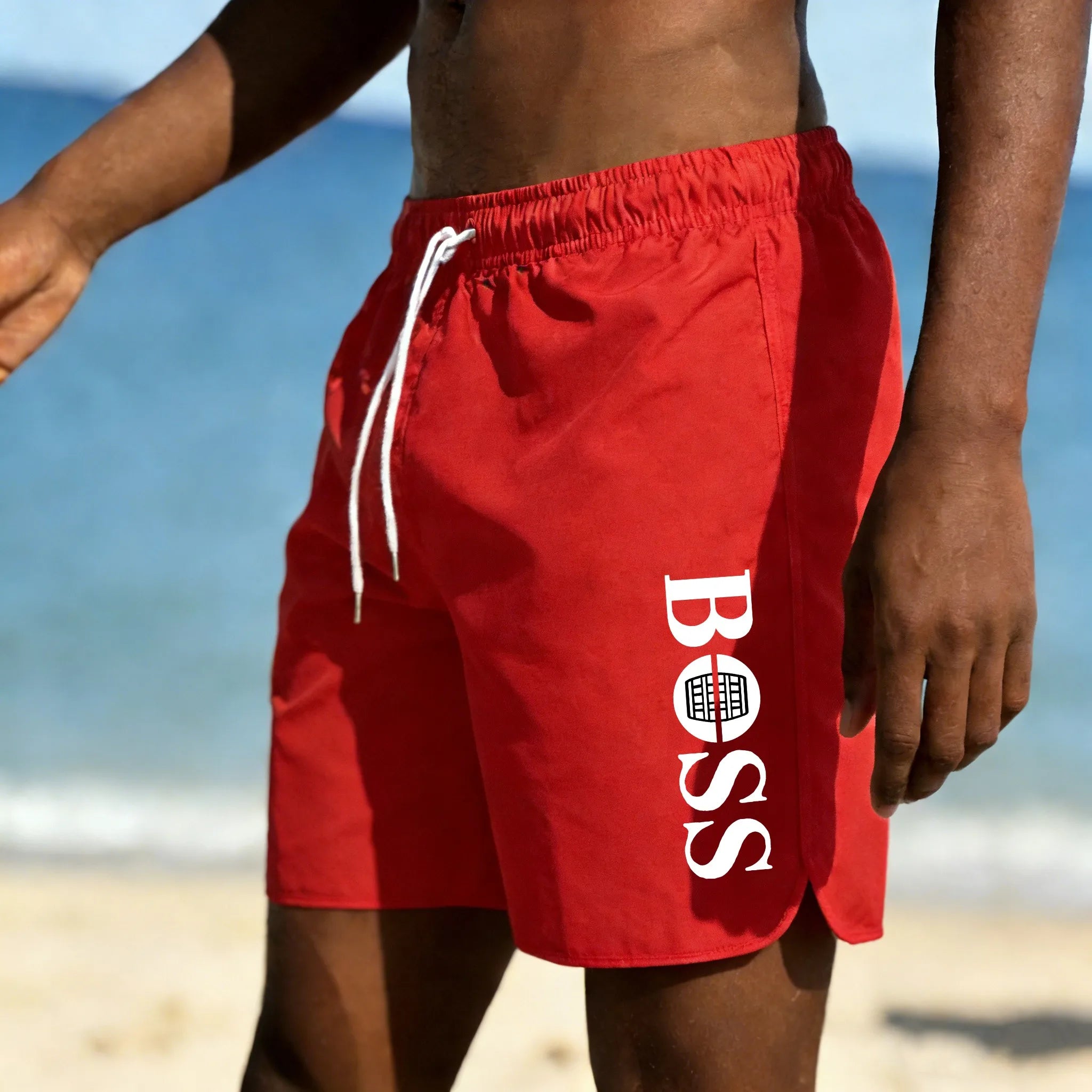 Men's Shorts 2025 Beach Trunks Summer Swim Gym Pants Quick Drying Swimming Homme Surf Ventilate Drawstring Fashion Casual Daily