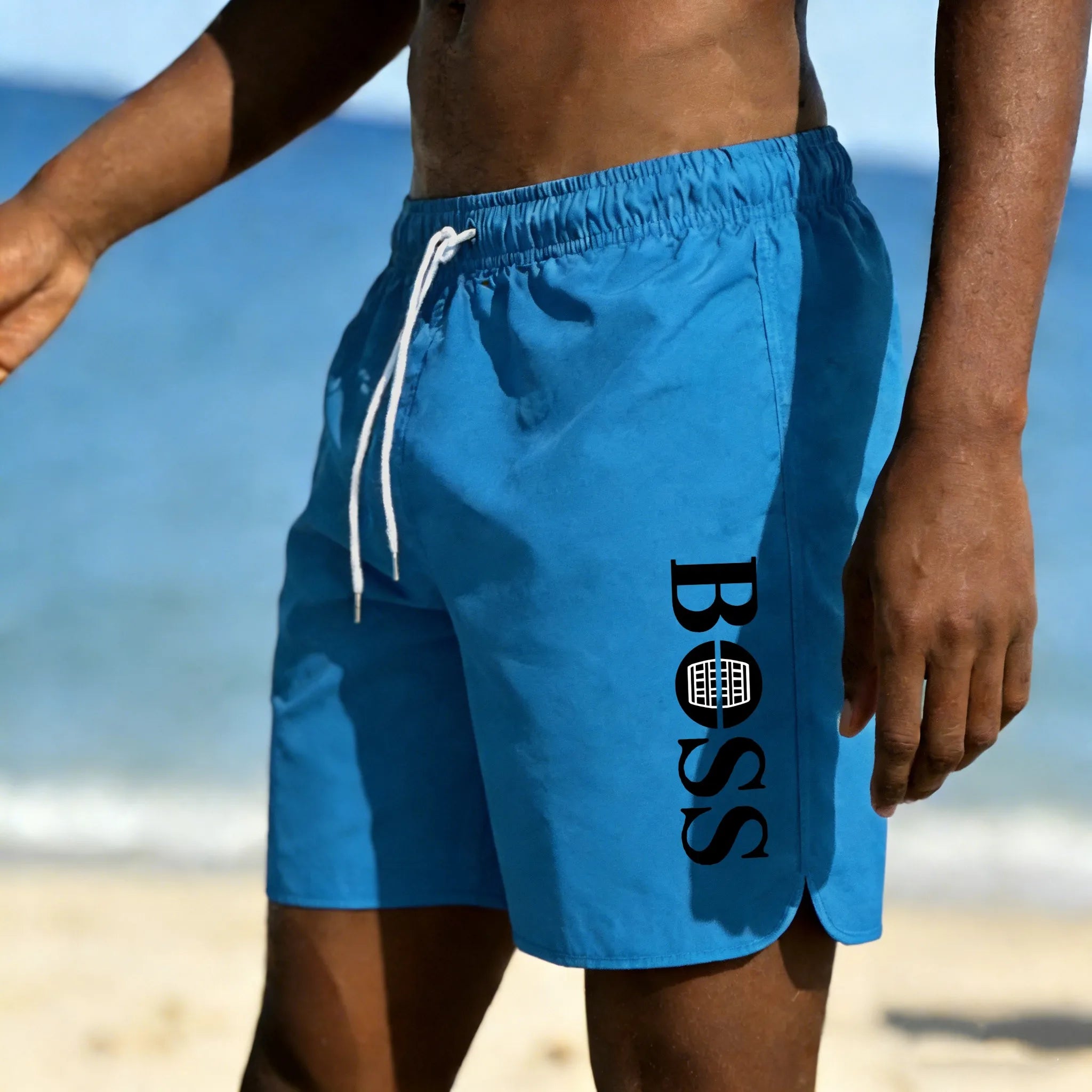 Men's Shorts 2025 Beach Trunks Summer Swim Gym Pants Quick Drying Swimming Homme Surf Ventilate Drawstring Fashion Casual Daily
