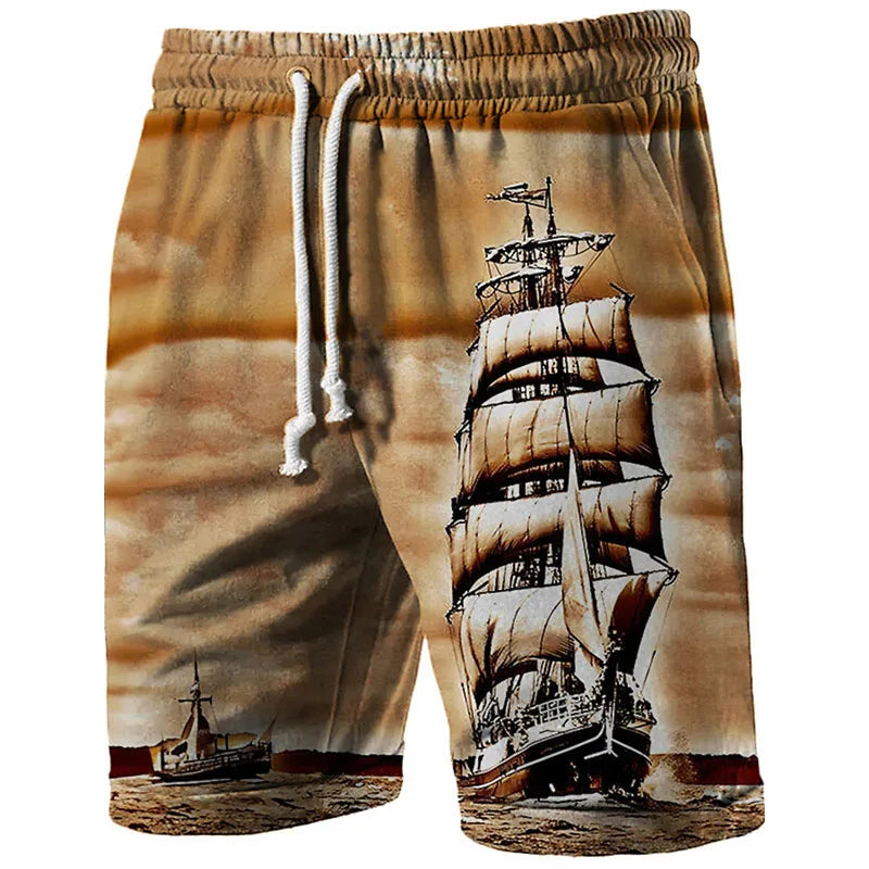 Summer Beach Shorts Compass 3D Print Men Women Holiday Casual Surfing Board Shorts Oversized Swimwear Trunks Kids Male Clothing
