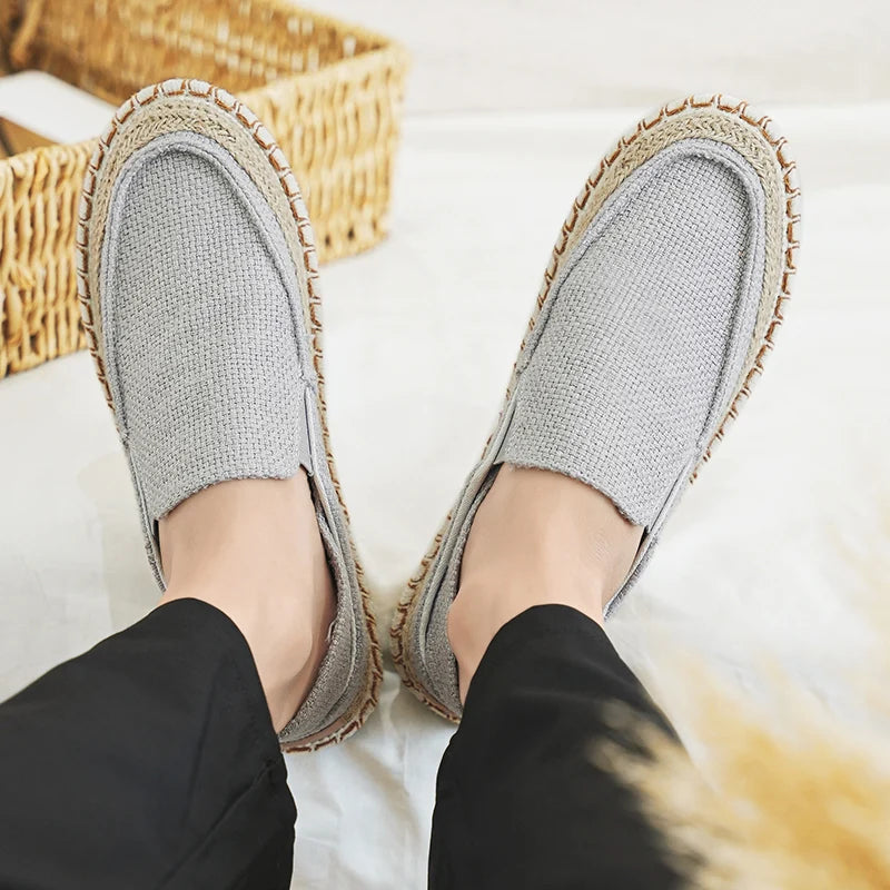 Espadrilles Shoes for Men Man Sneakers Summer Non-Leather Casual Shoes Fashion Footwear Men Male Classics Designer Linen Leisure