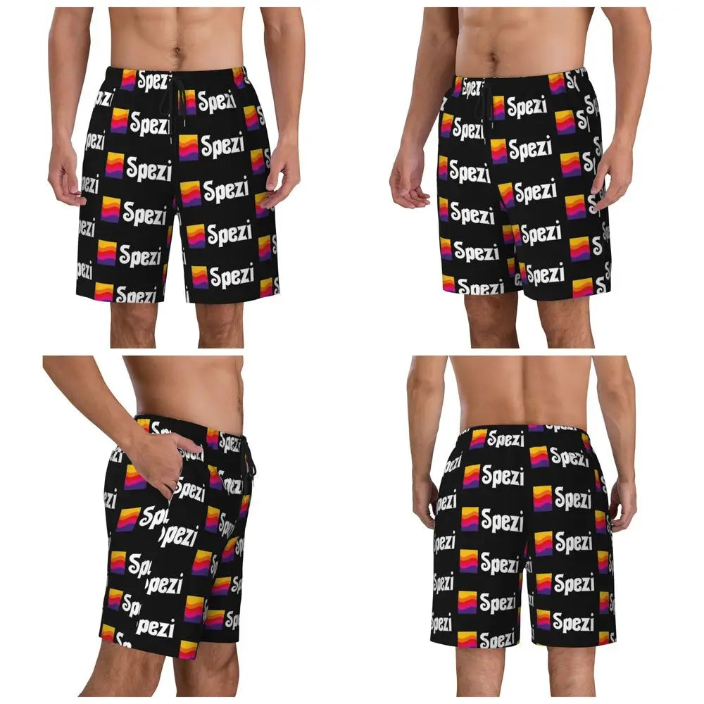 Male Board Shorts Paulaner Spezi Casual Beach Trunks Germany Soda Drink Sports Fitness High Quality Plus Size Beach Short Pants