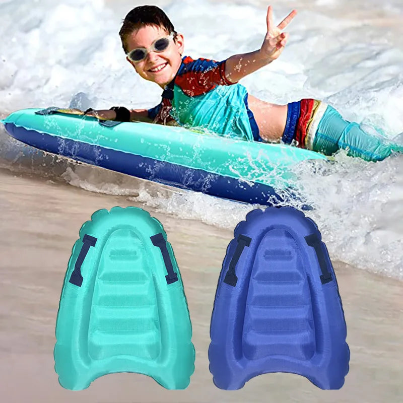 1pc Inflatable Surfboard With Handle For Beach Surfing Swimming Floating Row