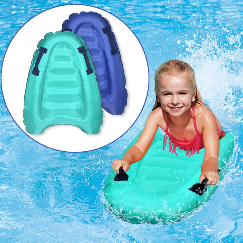 1pc Inflatable Surfboard With Handle For Beach Surfing Swimming Floating Row