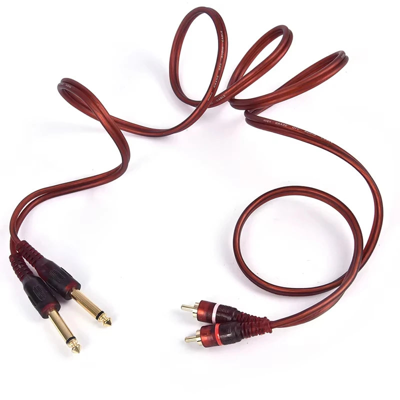 Miwayer Pro Studio Audio Cable 5/10/16/32ft | Dual Gold-Plated RCA (M) to Dual 1/4" TRS (M) | Balanced Signal | OFC Shielded
