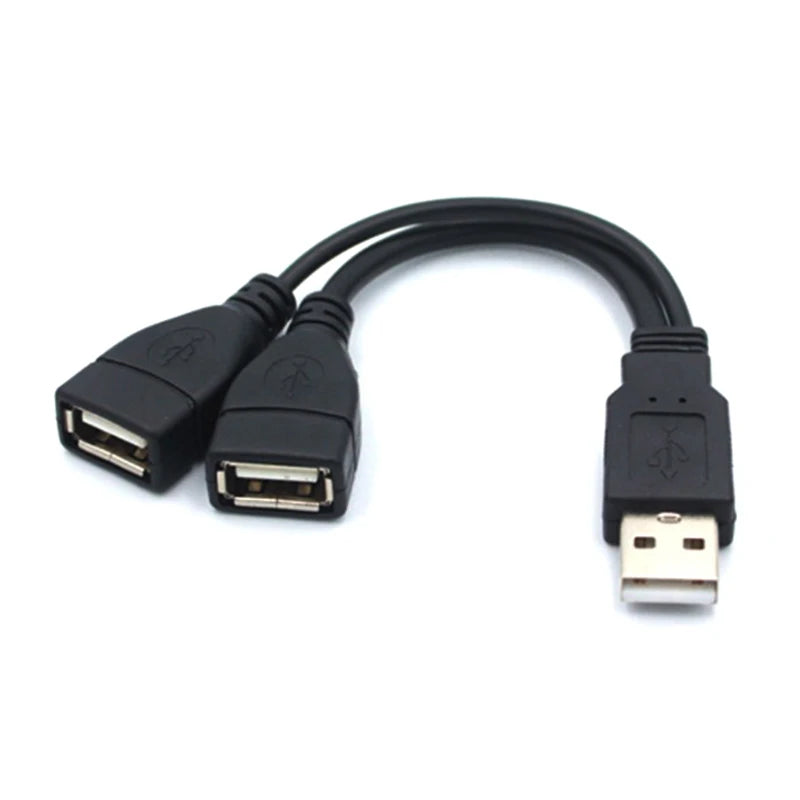 USB 2.0 Splitter Y Cable 1 Male to 2 Female Extension Cord Power Adapter Converter for PC Car Data Transmission Charging Cable