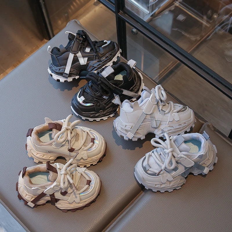 Children's Sports Shoes School New Girls Boys Causal Running Sneakers Non-slip Breathable Kids Fashion Basketball Shoes Platform