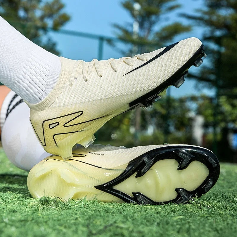 New Men Football Boots Adult Training Sport Soccer Shoes Cleats Boys Outdoor Long Spikes Non Slip Breathable Match Comfortable
