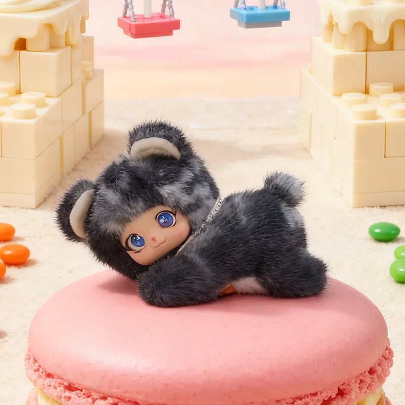 Cute Random Pattern Plush Toy Animal Rabbit Stripe Cat Vinyl-Plush Toys Giant Panda Lying Posture Animal Birthday Xmas Gifts