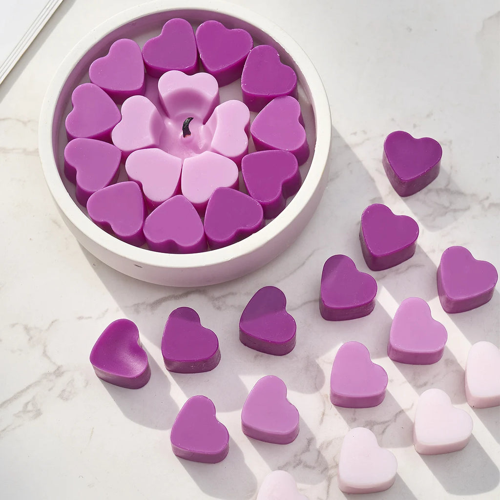 55 Compartment Heart Silicone Candle Mold Valentine's Day Candles Making Kit DIY Love Cake Chocolate Baking Mould Party Gifts