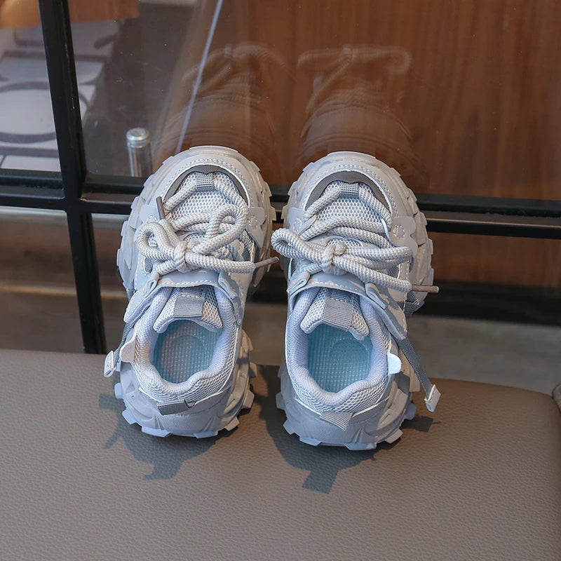 Children's Sports Shoes School New Girls Boys Causal Running Sneakers Non-slip Breathable Kids Fashion Basketball Shoes Platform