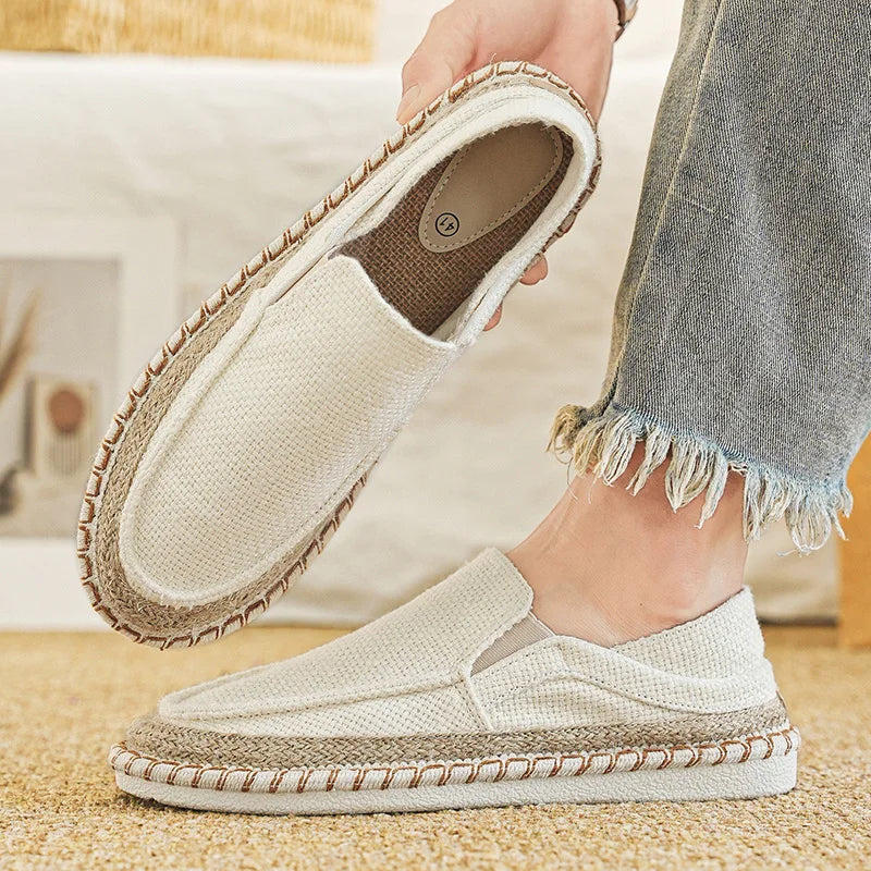 Espadrilles Shoes for Men Man Sneakers Summer Non-Leather Casual Shoes Fashion Footwear Men Male Classics Designer Linen Leisure