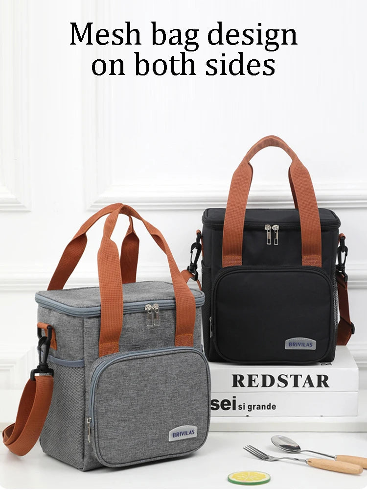 Fashion Crossbody Insulated Lunch Bag – Large Capacity Thermal Food Organizer for Business & Daily Use