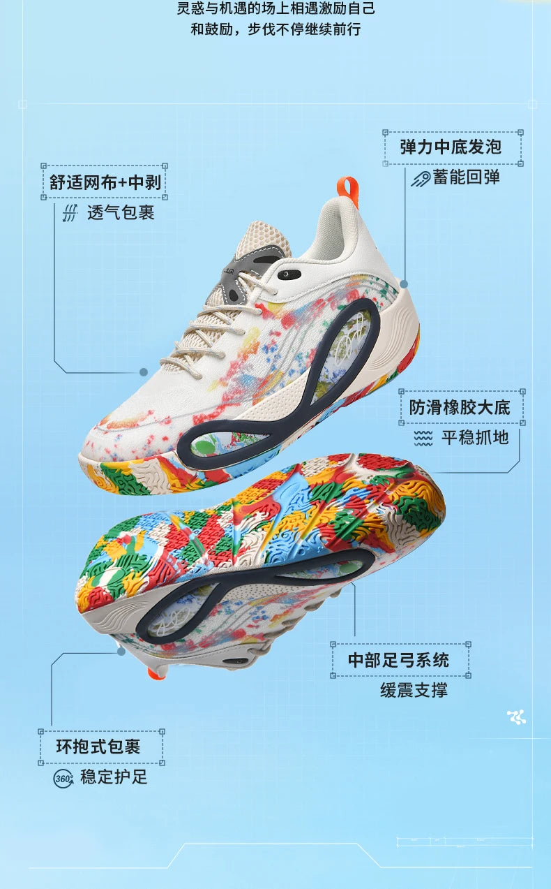 Men's Basketball Shoes Breathable Cushioning Non-Slip Wearable Runing Shoes Gym Training Athletic Basketball Sneakers for Women