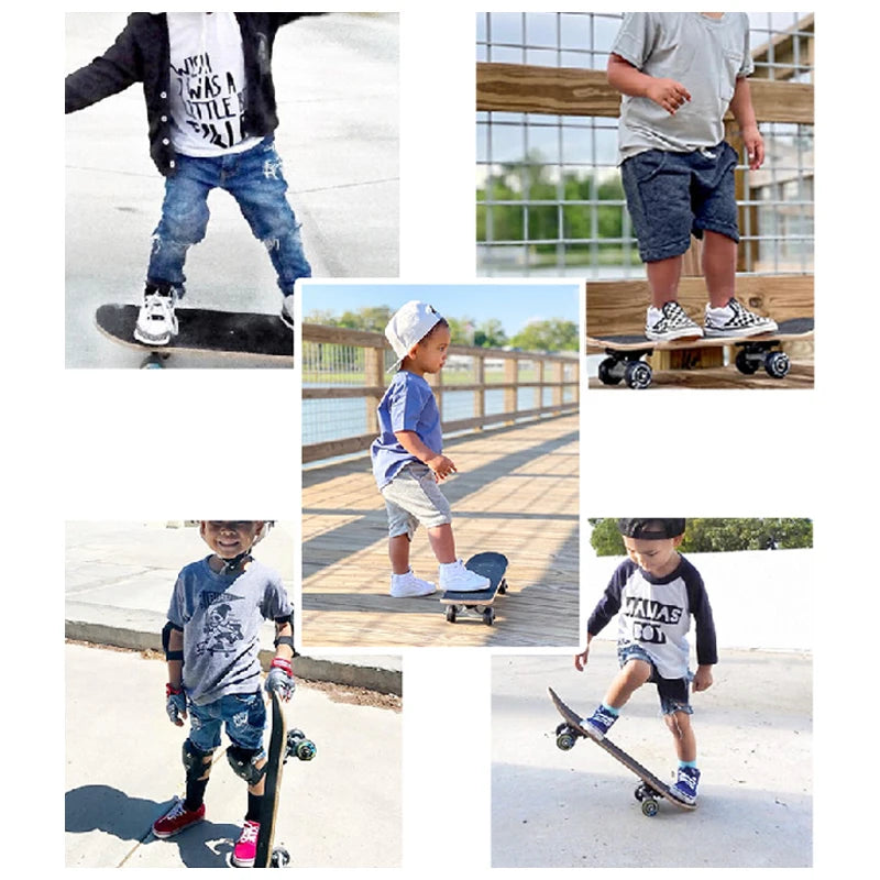 56cm Mini Skateboard Portable Maple Longboard Cartoon Wear-resistant Children Beginner Skateboard Scooter Toy Teenager Gift