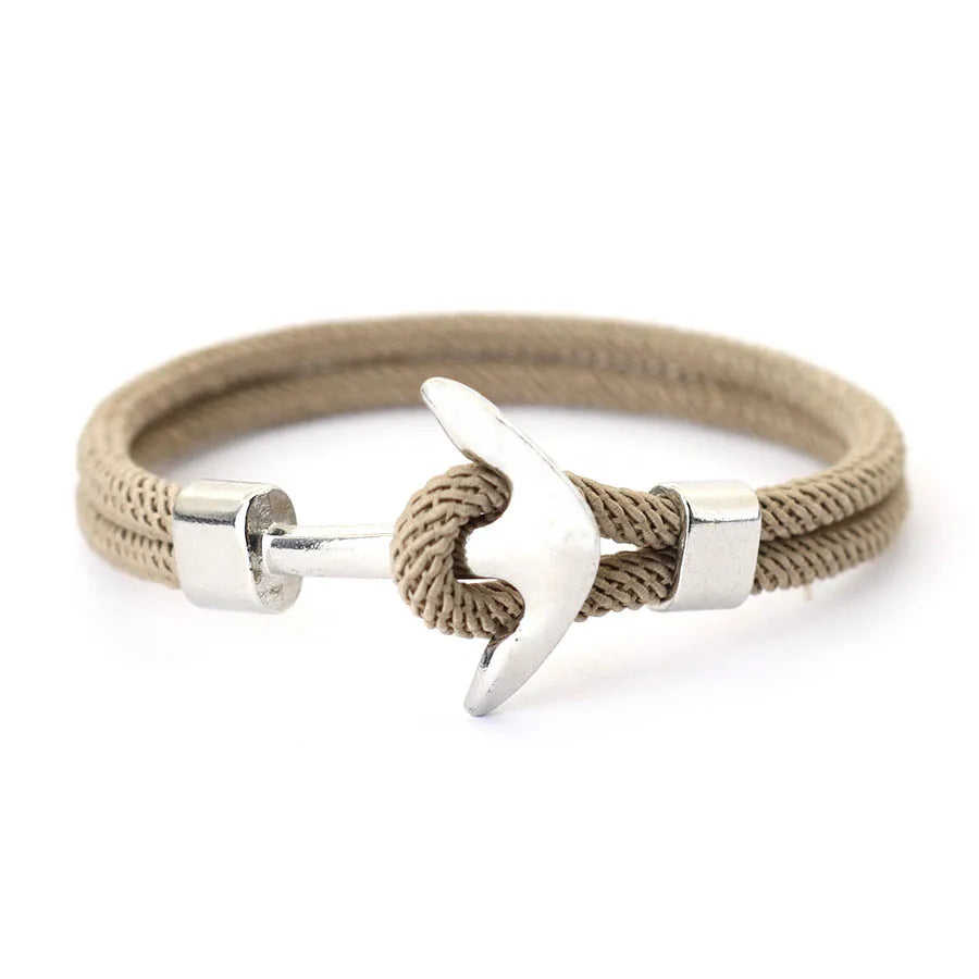 Marine Style 10 Color Anchor Bracelet For Men Grade A 4mm Cord Chain Braslet Nautical Surfing Braclet Beach Accessories Pulseria