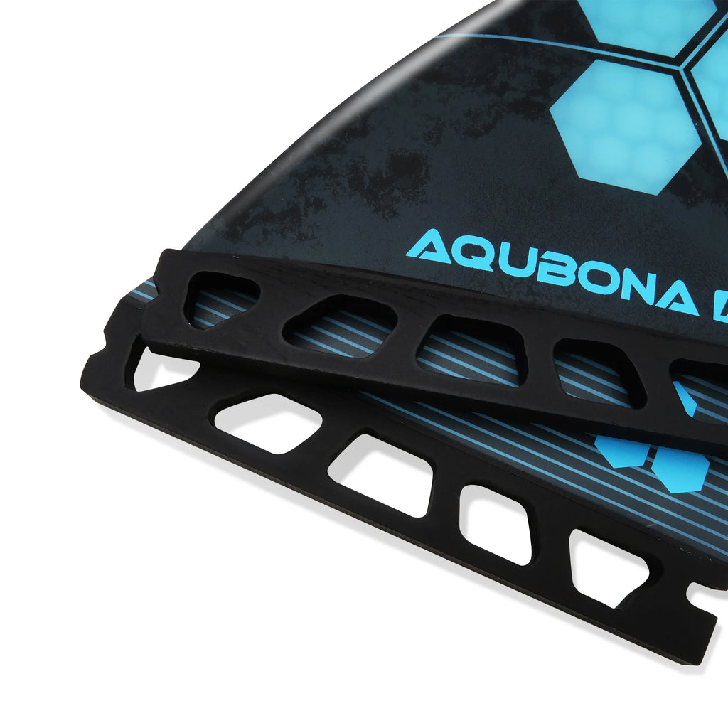 AQUBONA Fiberglass Honeycomb Surfboard Fin Thruster Surf Fin or Quad Set Single Tab or Dual Tab S/M/L Size With Key and Screws