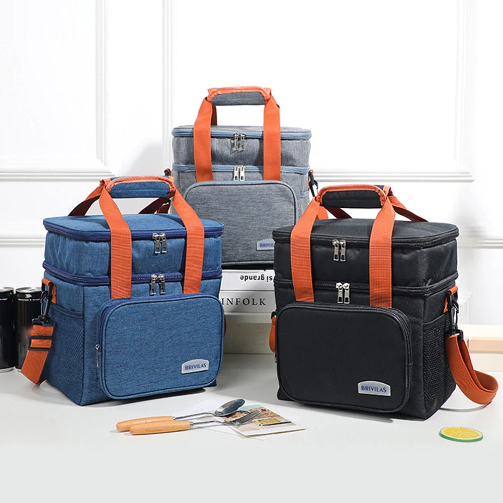 Fashion Crossbody Insulated Lunch Bag – Large Capacity Thermal Food Organizer for Business & Daily Use