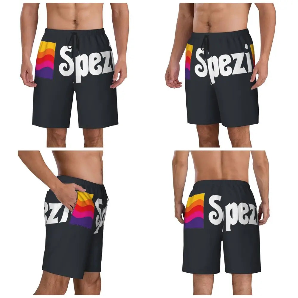 Male Board Shorts Paulaner Spezi Casual Beach Trunks Germany Soda Drink Sports Fitness High Quality Plus Size Beach Short Pants