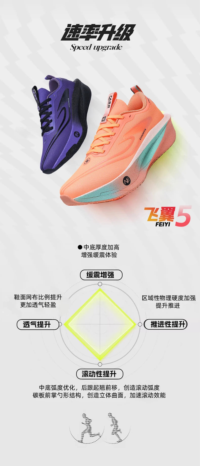  Running Shoes Men Carbon Plate Speciality Marathon Sports Breathable Lightweight Women's Comfortable Chunta Leisure Sneakers