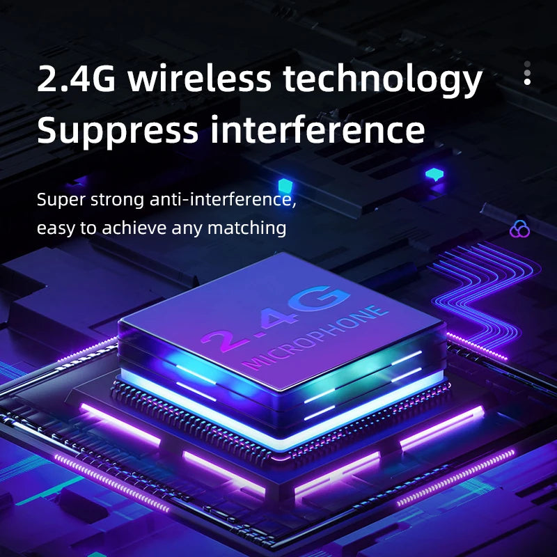 Professional 2 Channel RGB Lights Dual Handheld Dynamic Wireless Microphone DJ System Mic For Singing Wedding DJ Party Speech