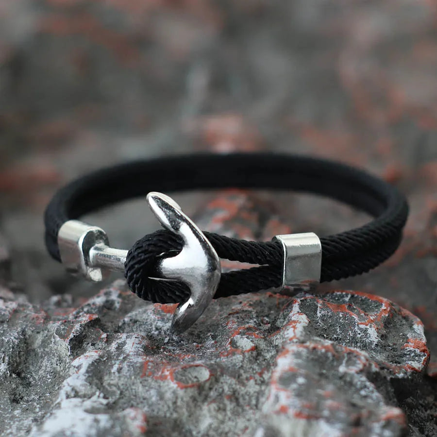 Marine Style 10 Color Anchor Bracelet For Men Grade A 4mm Cord Chain Braslet Nautical Surfing Braclet Beach Accessories Pulseria