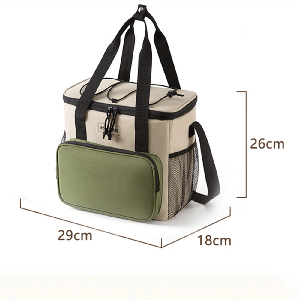 14L Portable Thermal Lunch Bag Food Box Durable Waterproof Cooler Ice Insulated Case Camping Oxford Dinner Backpacks Icebox
