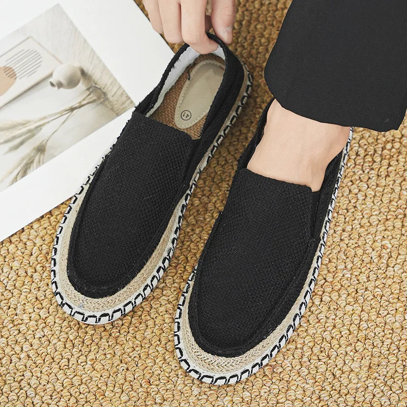 Espadrilles Shoes for Men Man Sneakers Summer Non-Leather Casual Shoes Fashion Footwear Men Male Classics Designer Linen Leisure