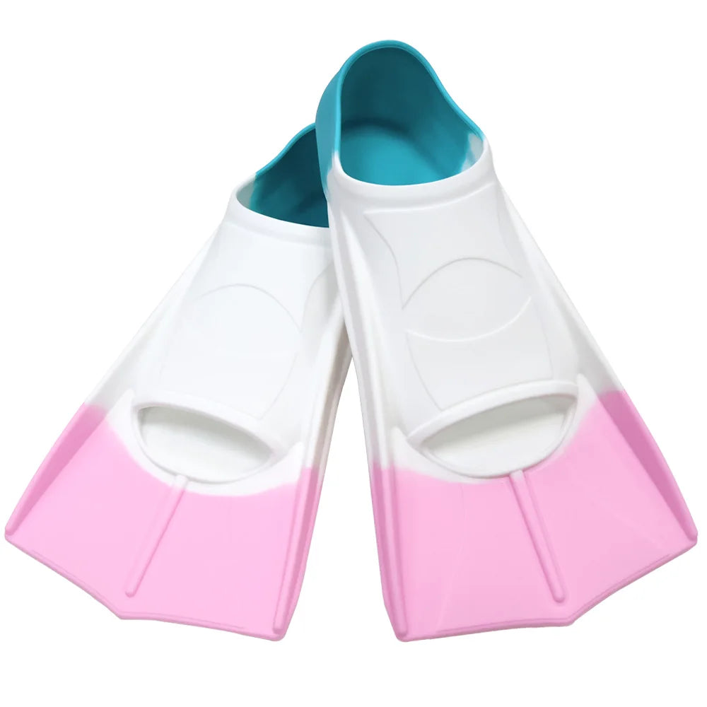 Silicone Swimming Flippers Snorkel Fins Short Frog Shoes Professional Training Breaststroke Scuba Diving Freesnorkel Men Women