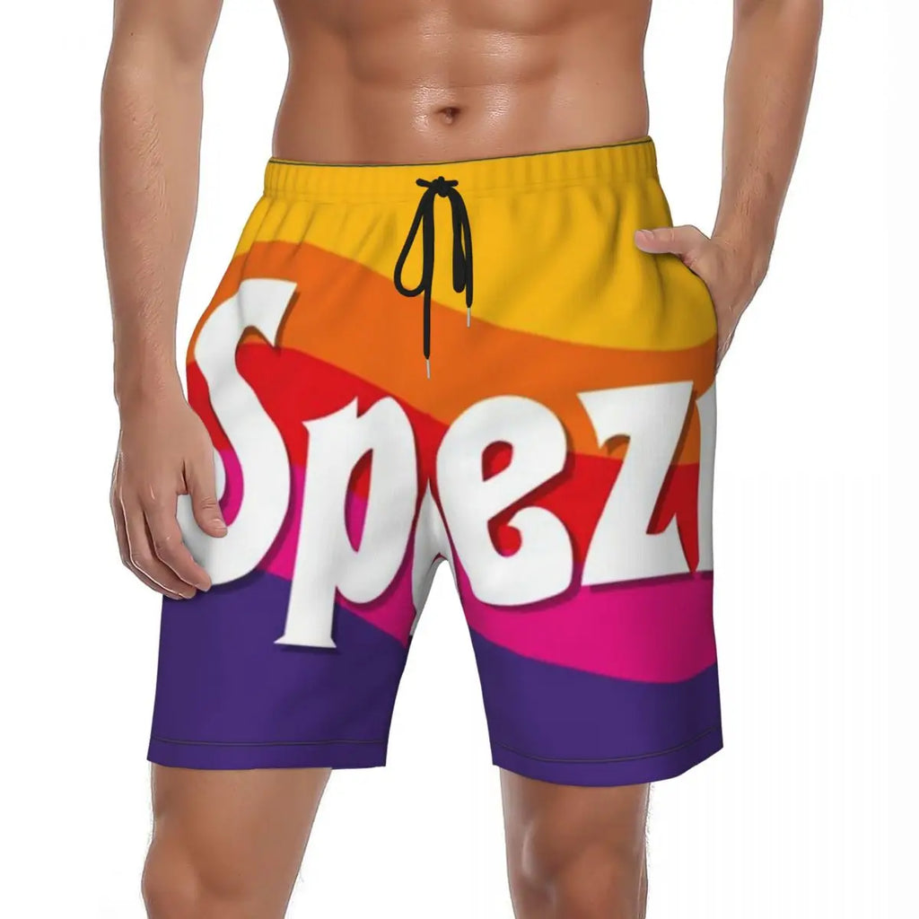Male Board Shorts Paulaner Spezi Casual Beach Trunks Germany Soda Drink Sports Fitness High Quality Plus Size Beach Short Pants