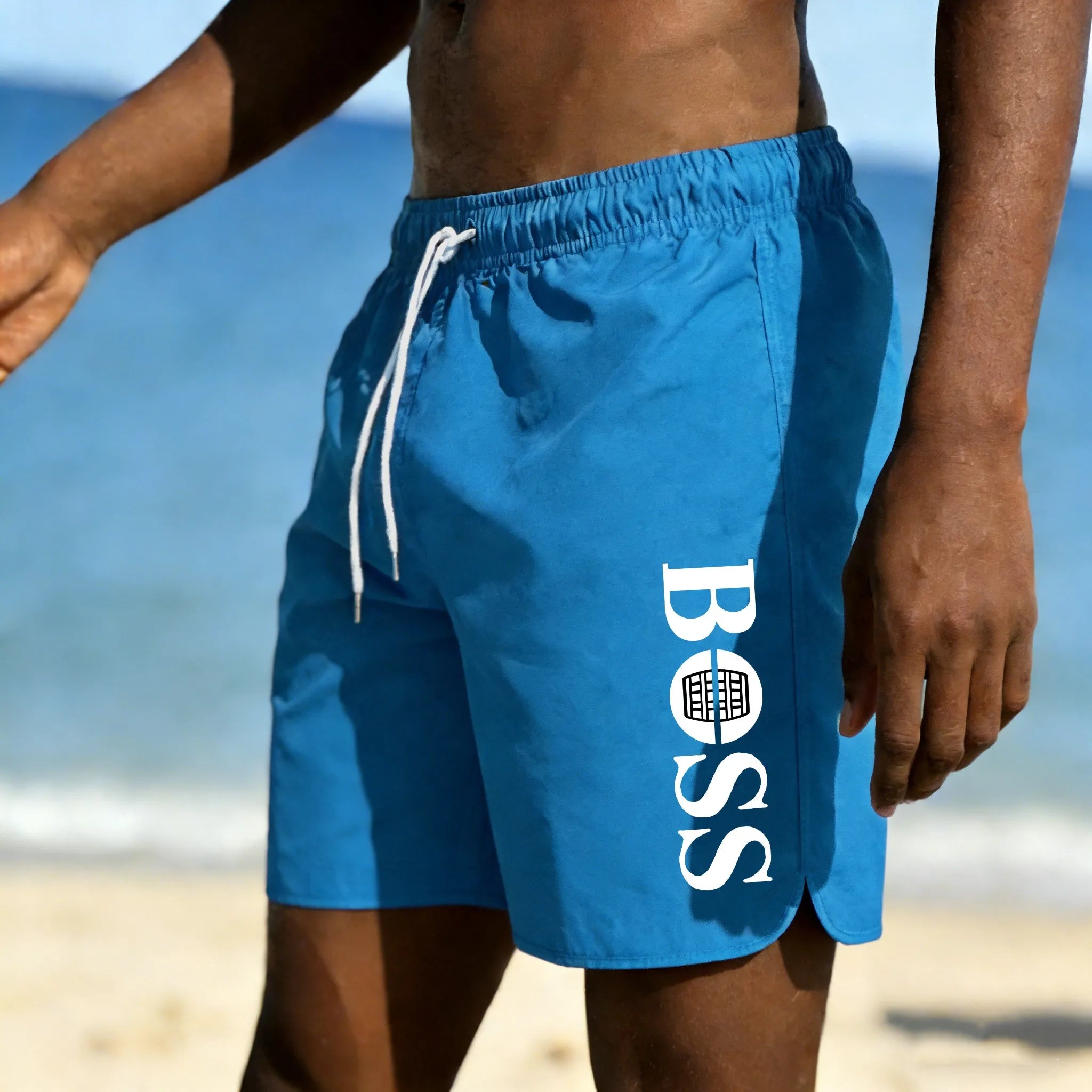 Men's Shorts 2025 Beach Trunks Summer Swim Gym Pants Quick Drying Swimming Homme Surf Ventilate Drawstring Fashion Casual Daily