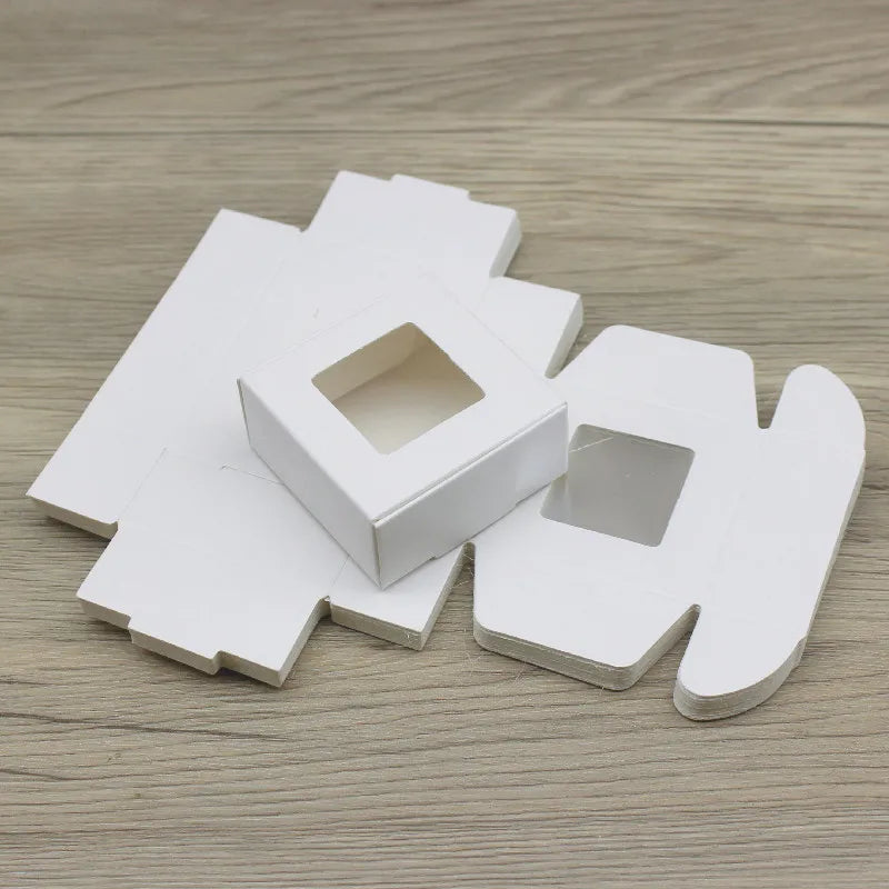 Cajitas de Regalo Kraft con Ventana - 10 Piezas 5.5x5.5x2.5cm