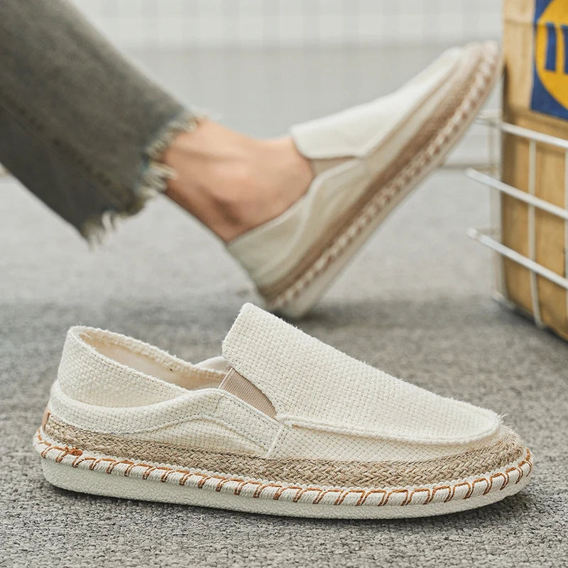 Espadrilles Shoes for Men Man Sneakers Summer Non-Leather Casual Shoes Fashion Footwear Men Male Classics Designer Linen Leisure