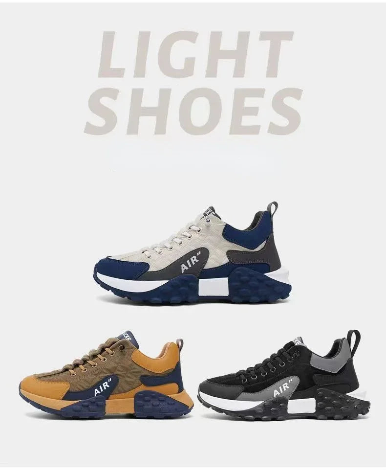 Thick Sole Mens Sneakers Fashion Man Shoe Versatile Vulcanized Shoe Lace Up Outdoor Running Shoes Anti-slip Zapatillas De Hombre